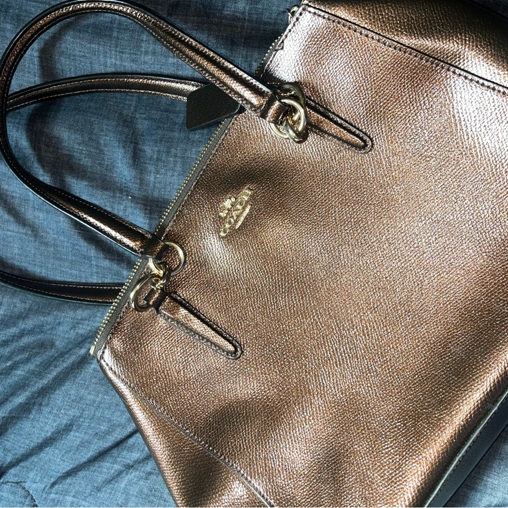 Coach Brown Shoulder Bag with Leather Finish